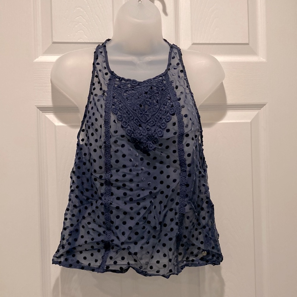A&F sheer blue Racerback tank, XS